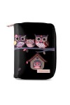 KukuBird 33D Owl Family Tree House Pattern Medium Ladies Purse Clutch Wallet, 33 BLUE, LARGE