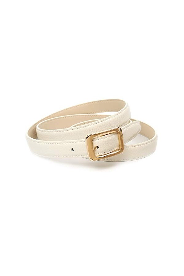 Anthoni Crown Ledergürtel Ceinture, Weiß, 75 Femme