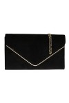 Girly Handbags Femmes Faux Suede Clutch Bag Envelope Metallic Frame Women Handbag Mustard