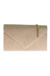 Girly Handbags Femmes Faux Suede Clutch Bag Envelope Metallic Frame Women Handbag Mustard