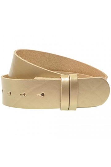 Luca Kayz CALVADOS Ceinture de rechange en cuir pour femme sans boucle interchangeable Doré 4 cm - Jaune - XX-Large