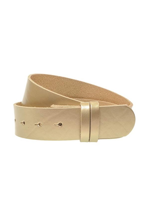 Luca Kayz CALVADOS Ceinture de rechange en cuir pour femme sans boucle interchangeable Doré 4 cm - Jaune - XX-Large