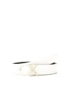 Calvin Klein Ceinture femme Beige Ceinture ivoire pour femme avec boucle monogram Primavera été 2022 100 % Cuir K60K608899 YA