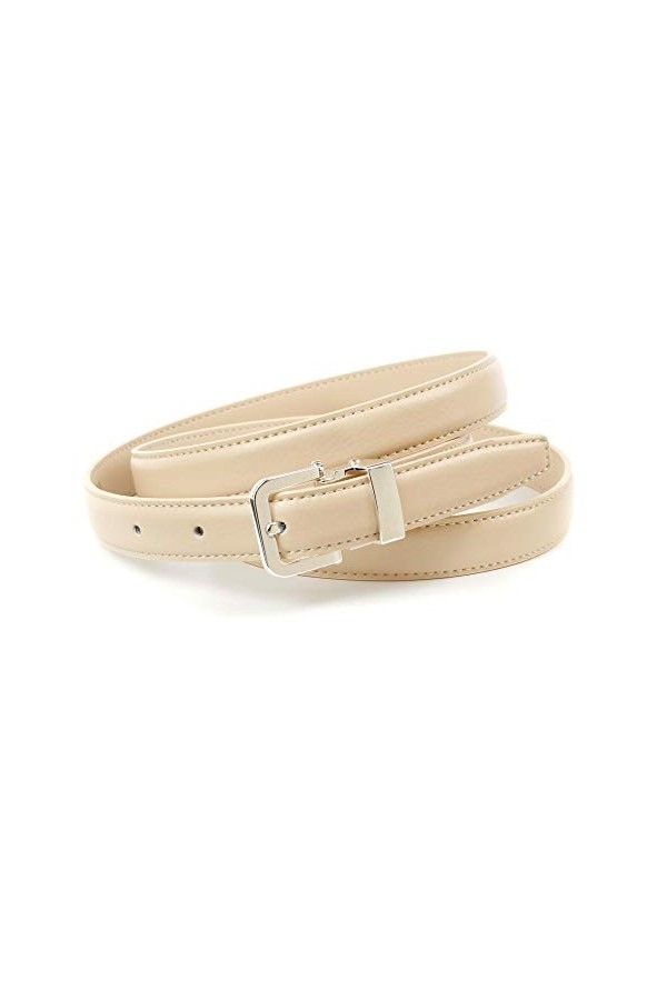 Anthoni Crown Ledergürtel Ceinture, Beige, 85 cm Femme