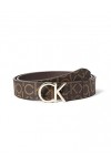Calvin Klein Ceinture Femme CK Mono Belt 3&nbsp;cm en Cuir, Marron Brown Mono , 75 cm