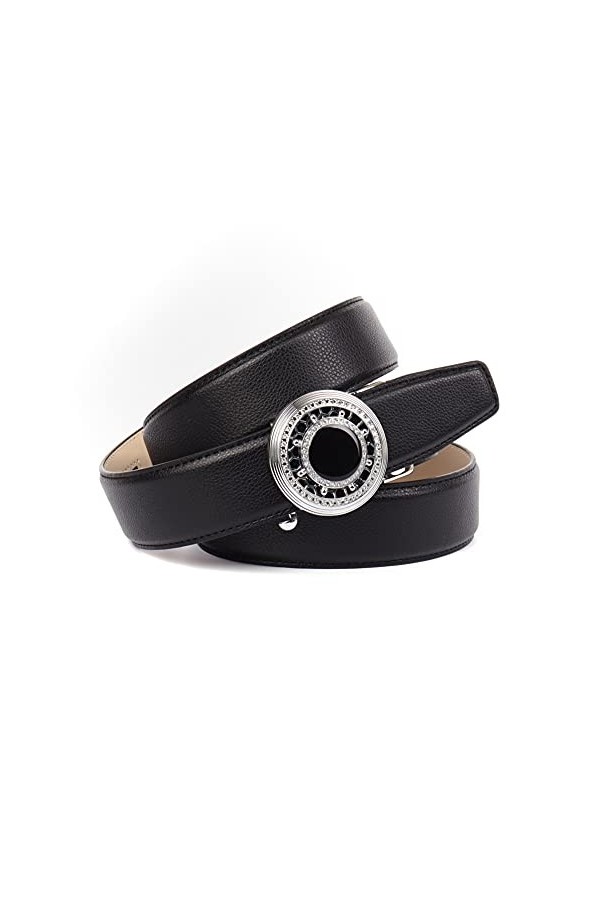 Anthoni Crown Ledergürtel Ceinture, Schwarz, 105 Femme