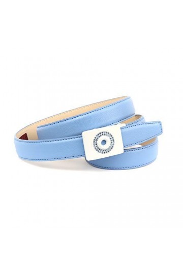 Anthoni Crown Ledergürtel Ceinture, Himmelblau, 105 Femme