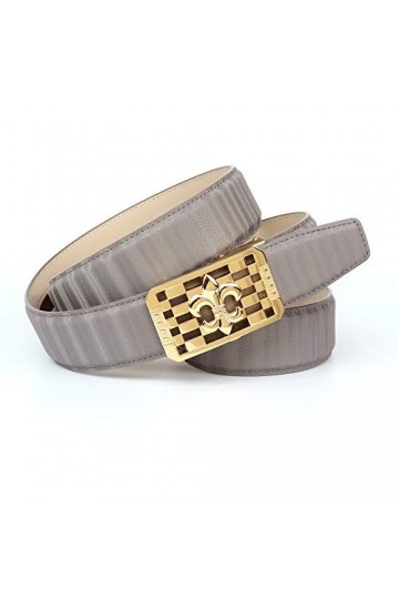 Anthoni Crown Ledergürtel Ceinture, Grau, 100 Femme