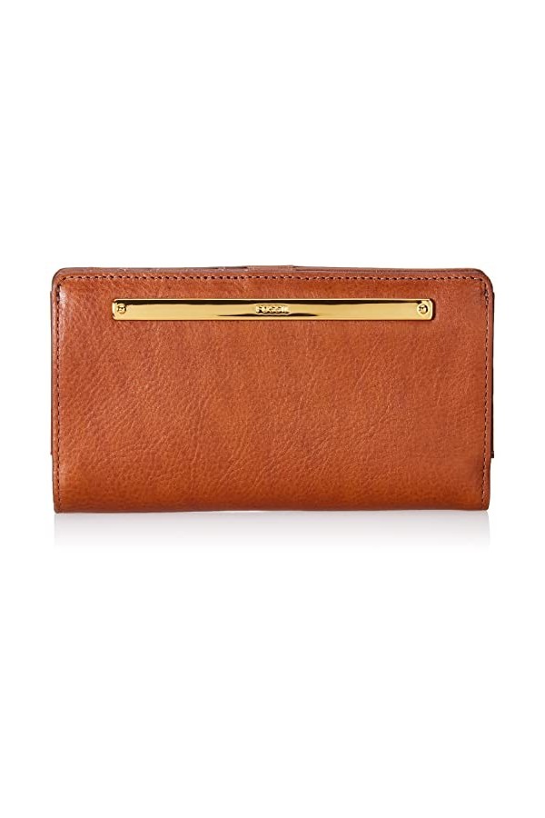Fossil Portefeuille pour femme Liza, cuir/Polyurethane Trim Zip Clutch brun 19.5 cm L x 2.5 cm W x 11.4 cm H SL7878200