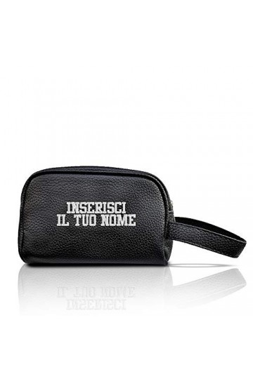 Timeshop Lab Pochette pour homme et clutches femme Pochettes personnalisables en simili cuir avec initiales, nom et logo brod