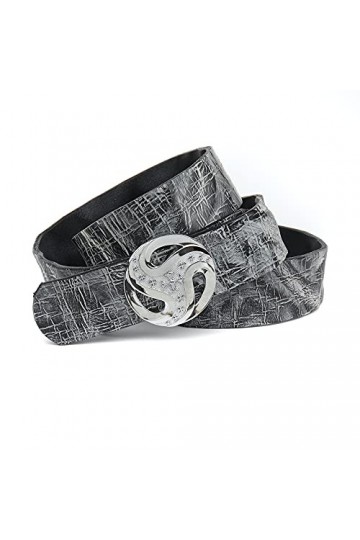 Anthoni Crown Ledergürtel Ceinture, Noir, 95 cm Mixte