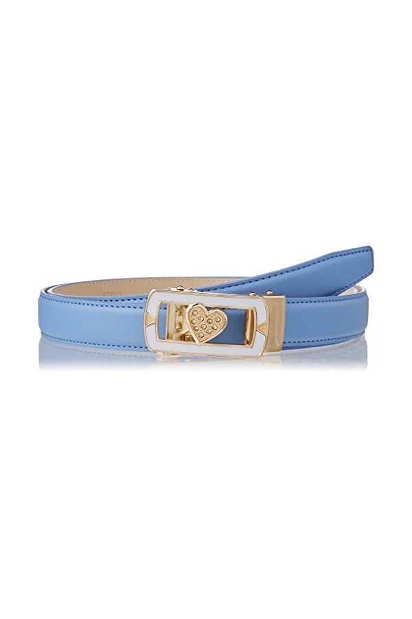 Anthoni Crown Ledergürtel Ceinture, Bleu Ciel, 85 cm Femme
