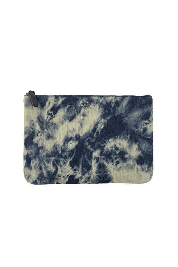Kate Spade Jackson Tie Dye Denim Large Zip Pouch Clutch, Blue Multi