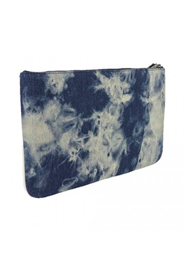 Kate Spade Jackson Tie Dye Denim Large Zip Pouch Clutch, Blue Multi