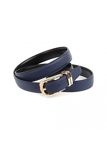 Anthoni Crown Ledergürtel Ceinture, Schwarz-Blau, 105 Femme