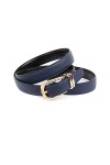 Anthoni Crown Ledergürtel Ceinture, Schwarz-Blau, 105 Femme