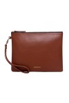 Soft Genuine Lambskin Leather Wristlet Clutch for Women Designer Large Wallets with Strap Brown 