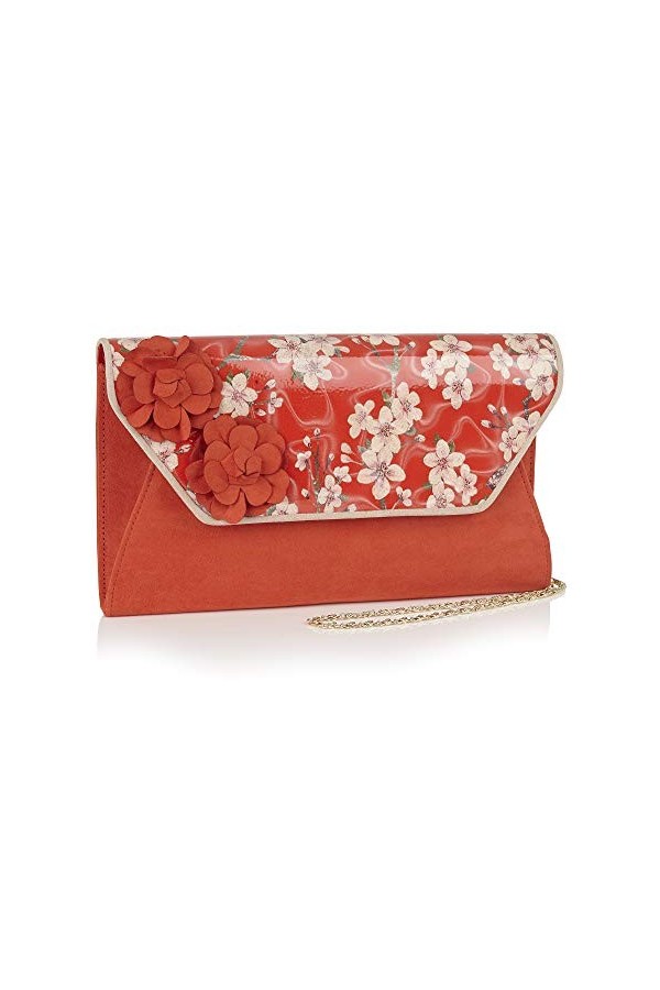 Ruby Shoo Deia Coral Matching Clutch Bag For Viola
