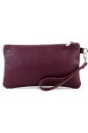 modamoda de - T193 - ital. Clutch Pochette pour poignet en cuir Small, Rouge vif, Small
