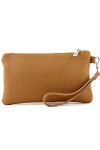 modamoda de - T193 - ital. Clutch Pochette pour poignet en cuir Small, Rouge vif, Small