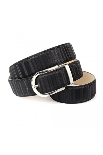 Anthoni Crown Ledergürtel Ceinture, Noir, 80 cm Femme