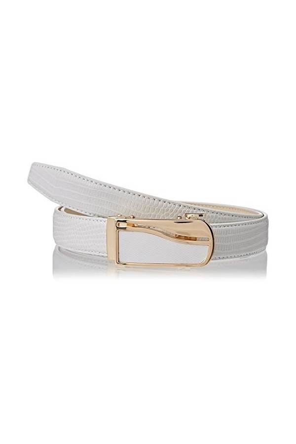 Anthoni Crown Ledergürtel Ceinture, Weiß, 85 Femme