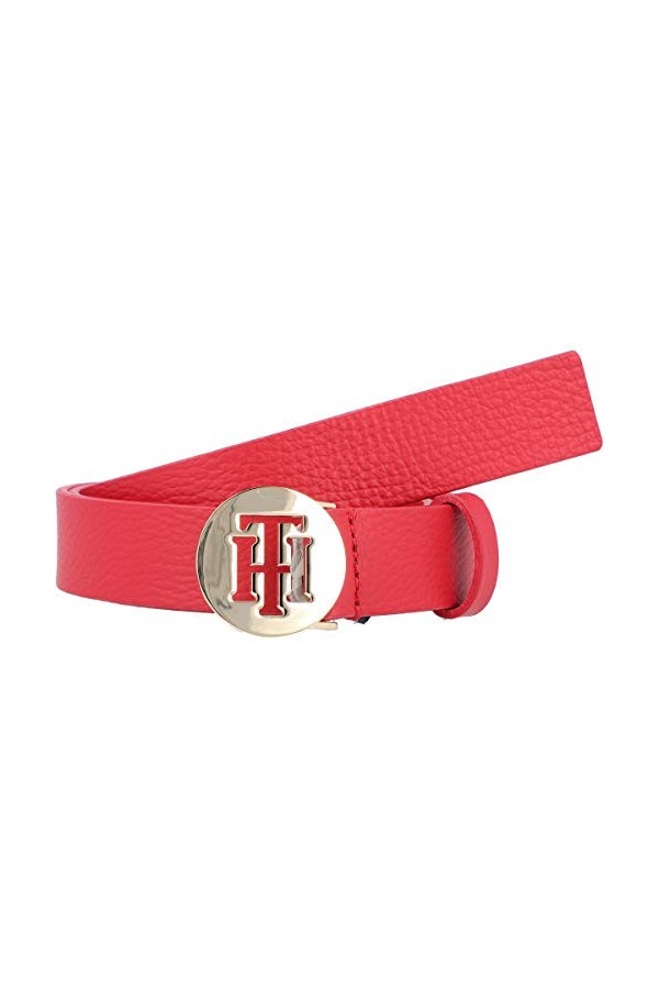 Tommy Hilfiger Th Round Belt 3.0 Ceinture, Rouge Tommy Red 0kp , X-Small Taille fabricant: 80 Femme