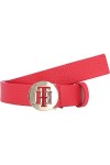 Tommy Hilfiger Th Round Belt 3.0 Ceinture, Rouge Tommy Red 0kp , X-Small Taille fabricant: 80 Femme