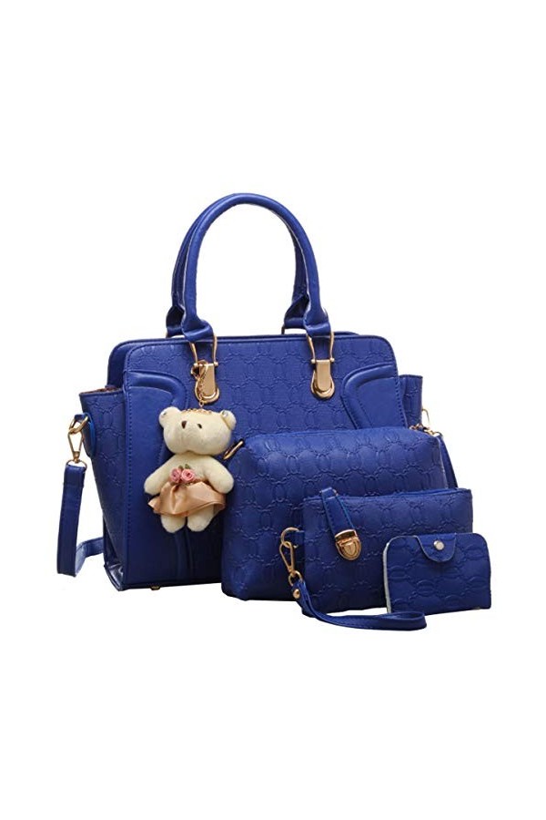 FiveloveTwo Femme 4Pcs Sacs portés Main Cuir PU Sacs portés épaule Sac à Bandouliere Sachet Bourse Pochettes Clutches Titulai