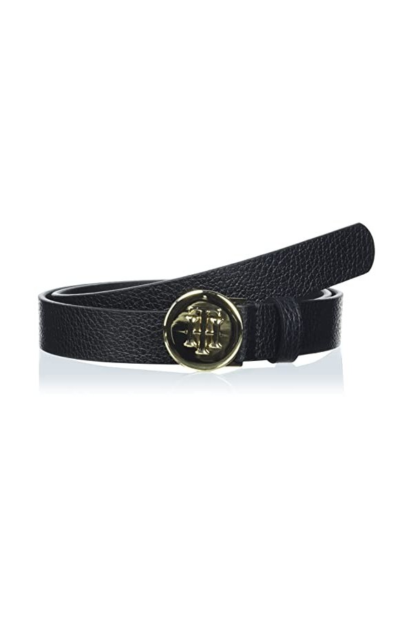 Hilfiger Flag TH New Round 2.5 Ceinture, Black, 90 cm Femme