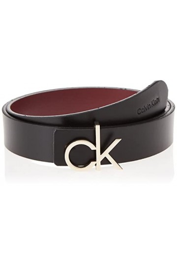 Calvin Klein RE-Lock REV Belt 30MM Ceinture, Black/Bordeaux, 95 cm Femme