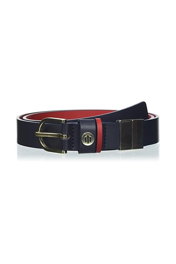 Tommy Hilfiger Classique 2.5 Rev Ceinture, Desert Sky Primary Red Mix, 80 cm Femme