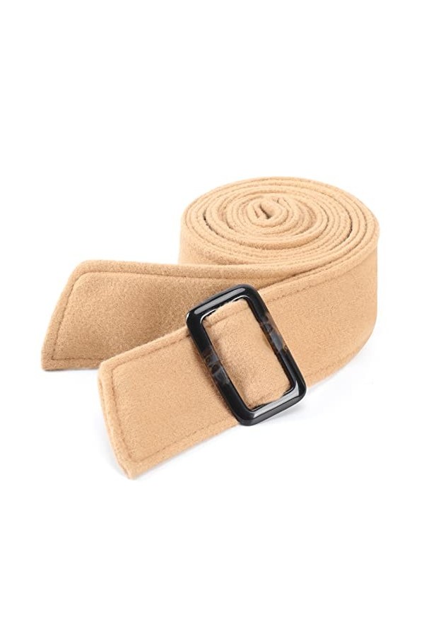 Ceinture large en laine pour femme, camel, 175 cm