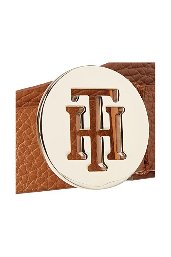 Tommy Hilfiger TH Round 3.0 Ceinture, Cognac, 80 cm Femme