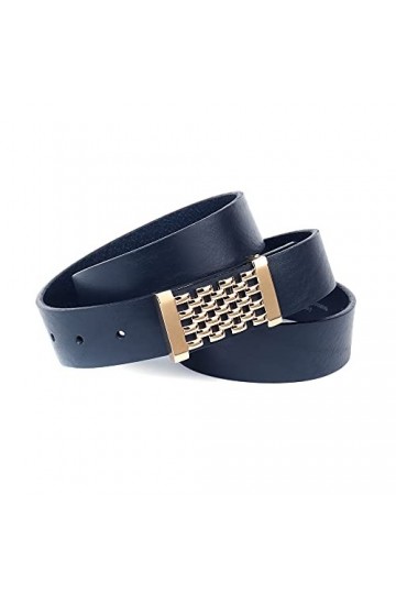 Anthoni Crown Ledergürtel Ceinture, Dunkelblau, 105 Femme