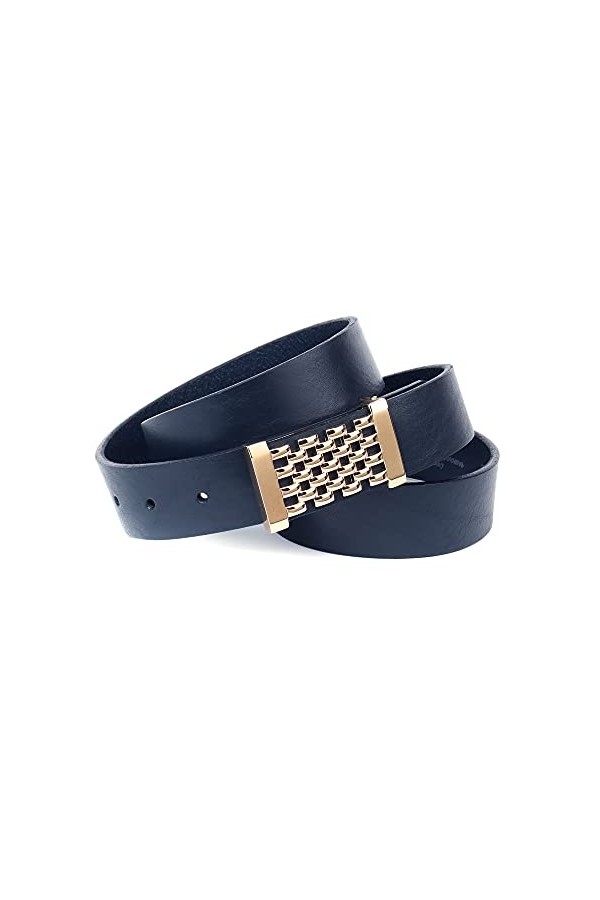 Anthoni Crown Ledergürtel Ceinture, Dunkelblau, 105 Femme