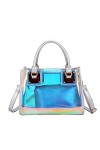 AlwaySky Femme Mode Sacs portés épaule 2PCS PVC Transparent Sac à main Sac à Bandouliere Dégager Sachet Bourse Pochettes Clut