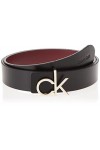 Calvin Klein Courroie de reverrouillage 30 mm Ceinture, Black/Bordeaux, 90 cm Femme