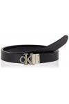 Calvin Klein Jeans Mono Hardware REV 25MM Ceinture, Black/Fashion Black, 95 cm Femme