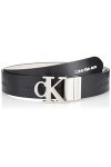 Calvin Klein Round Mono Plaque Rev Belt 30Mm Paquets Cadeaux, Black/Eggshell, 90 Femme