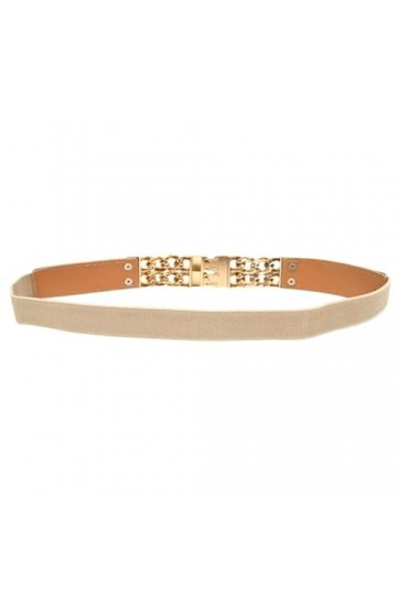 POCHY Ceinture fine de luxe avec chaîne dorée, élastique, ajustable, pour robe en jean, décoration pour dames