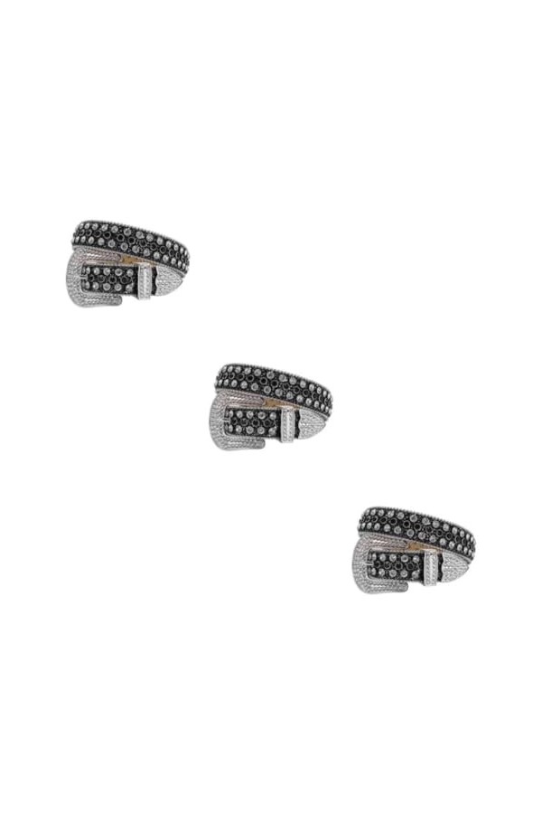 DSOUWEH 3 Ensemble de Style Avec Ceinture Strass Texture Fantaisie - Y2K Rétro Western Strass Casual Ceinture Jeans Style Rét