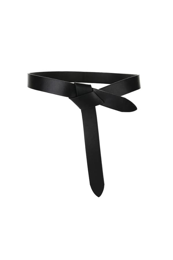 Ceintures en peau de vache for femmes, en cuir véritable souple, sangle nouée, longue, accessoires de robe véritable, ceintur