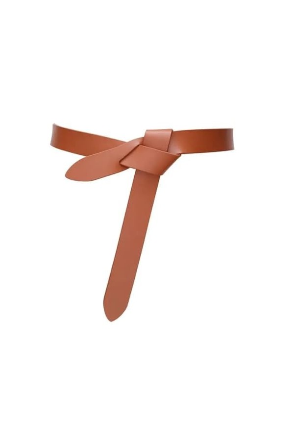 Ceintures en peau de vache for femmes, en cuir véritable souple, sangle nouée, longue, accessoires de robe véritable, ceintur