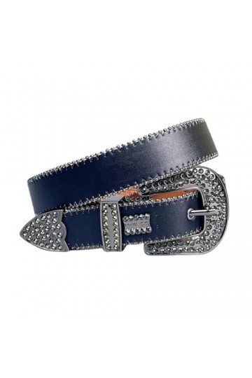 Pulcykp Ceinture cloutée avec strass pour homme et femme, Wjj-30, 110 cm
