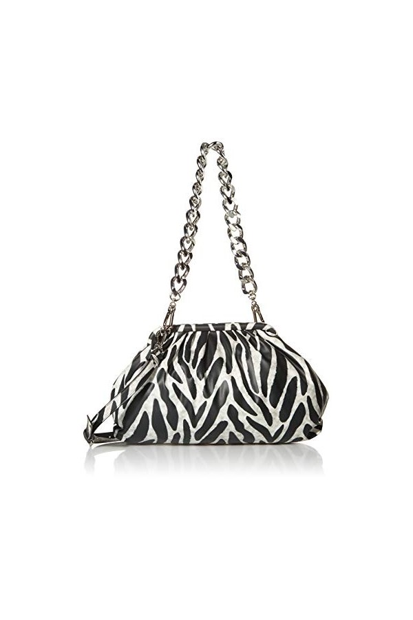 steve madden Revive Clutch Shoulder Bag, Sac à bandoulière Femme, Blanc/Noir, Taille Unique