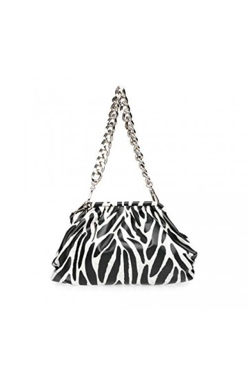 steve madden Revive Clutch Shoulder Bag, Sac à bandoulière Femme, Blanc/Noir, Taille Unique