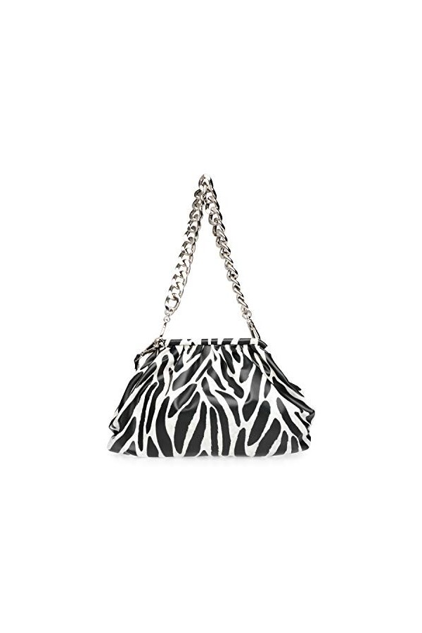 steve madden Revive Clutch Shoulder Bag, Sac à bandoulière Femme, Blanc/Noir, Taille Unique