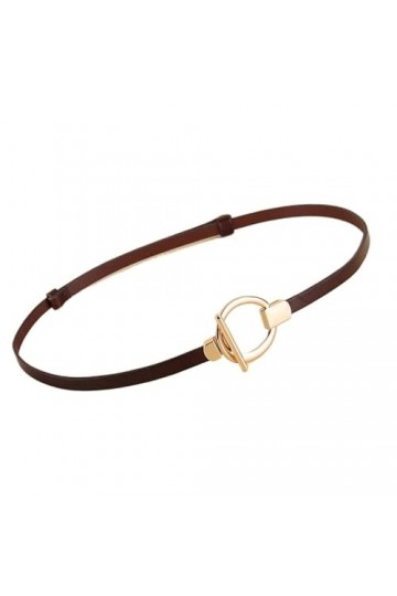 SAAKO Ceintures de taille simples en cuir véritable pour femmes, ajustables, fines, à la mode, pour robe et pantalon