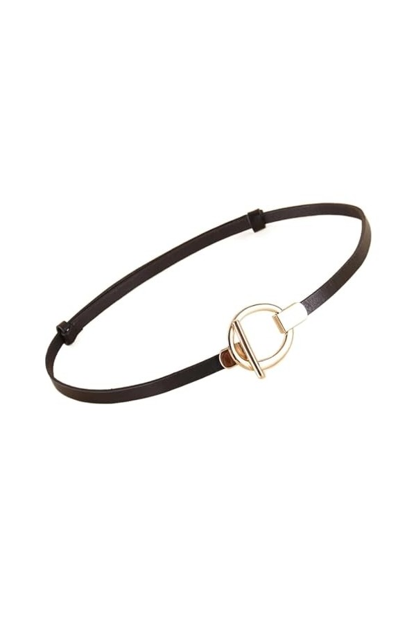 SAAKO Ceintures de taille simples en cuir véritable pour femmes, ajustables, fines, à la mode, pour robe et pantalon